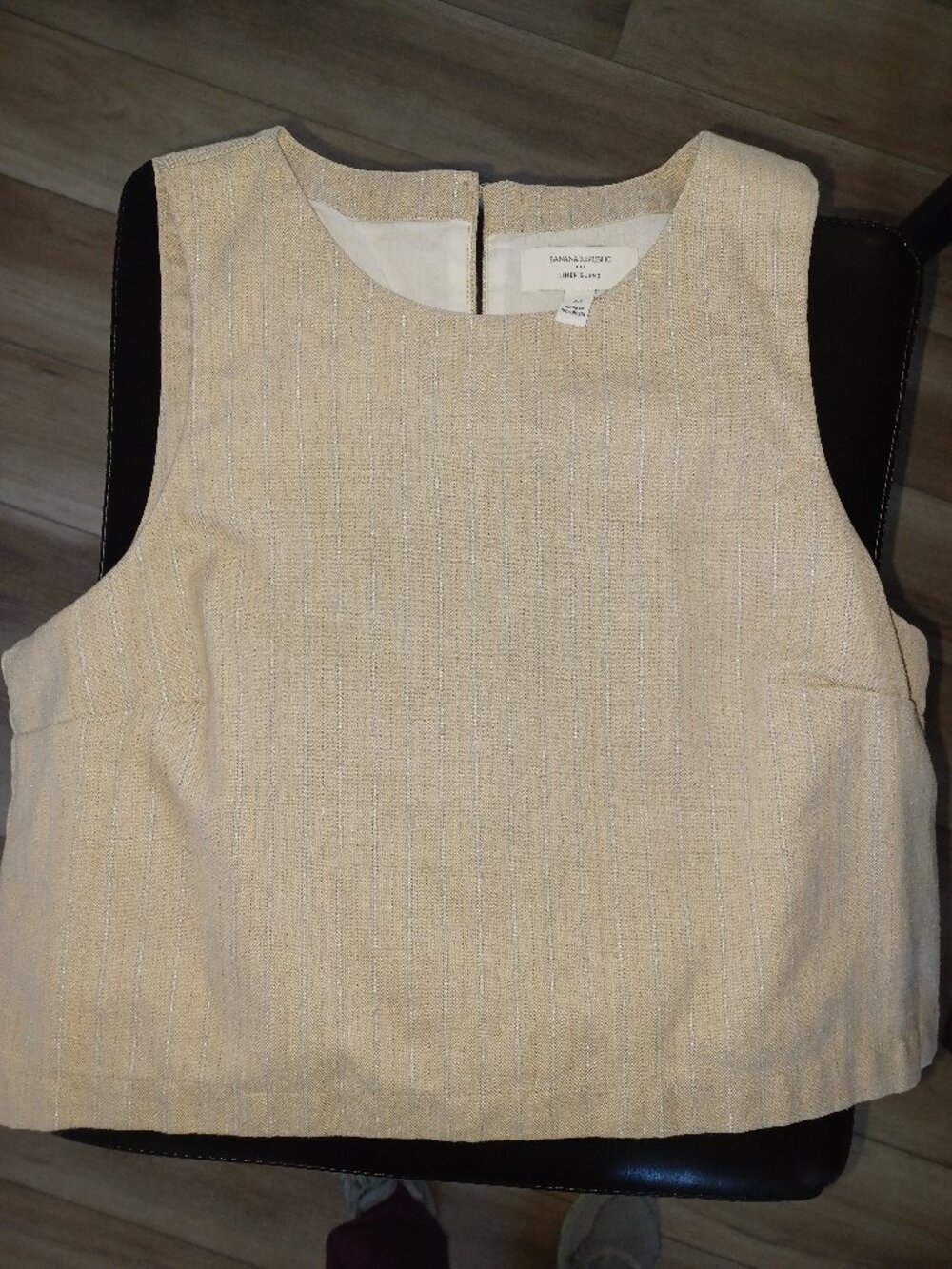 Banana Republic Tan Striped Tank Top Medium